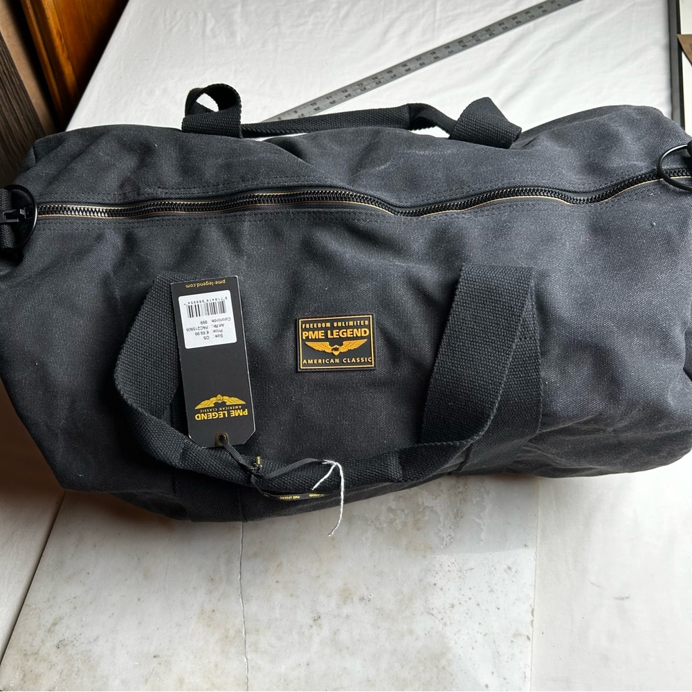 PME Legend Men's distressed Black Duffel Bag - Classic Travel Weekender